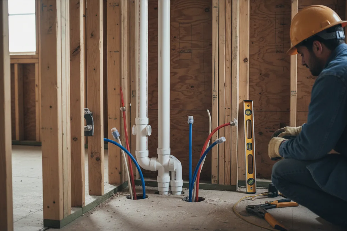 Drain and supply rough-in during Toilet Repair and Installation in Jamesport